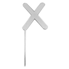 Topper letra "X" acrílica plateada efecto espejo 8 cm