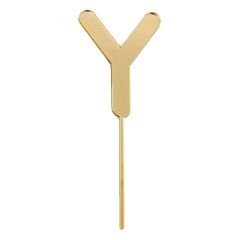 Topper letra "Y" acrílica dorada efecto espejo 8 cm