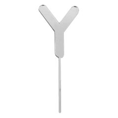 Topper letra "Y" acrílica plateada efecto espejo 8 cm
