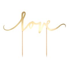 Topper Love dorado 23 cm - PartyDeco