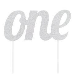 Topper número one plateado 15 cm - Creative Converting