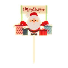 Topper Papá Noel Merry Christmas 10 cm - Dekora