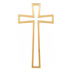 Topper para tartas dorado cruz comunión hueca 17,6 cm