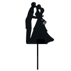 Topper para tartas negro silueta pareja de boda