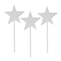 Toppers para tartas plateados estrellas 6 cm (3)