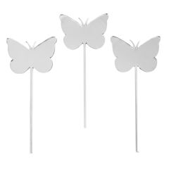 Toppers para tartas plateados Mariposas 6 cm (3)