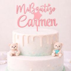 Topper personalizado Mi Bautizo nombre