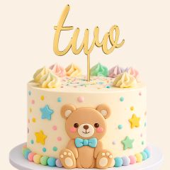 Topper personalizado tartas de cumpleaños número Two