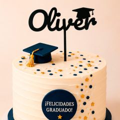 Topper personalizado tartas de graduación Nombre