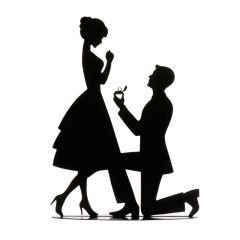 Topper silueta pedida mano pareja novios 18 cm - Dekora