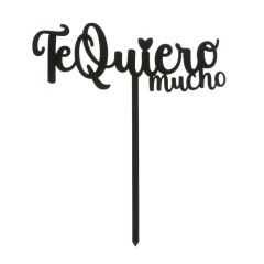 Topper Te quiero mucho negro 15 cm - Dekora