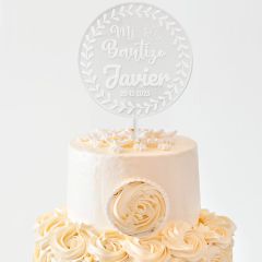 Topper transparente personalizado Mi Bautizo nombre y fecha