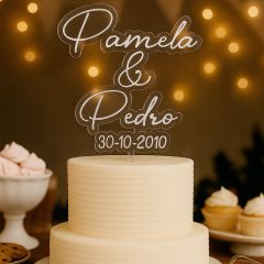 Topper transparente Nombre o Texto Personalizado - 4 líneas