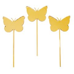 Toppers para tartas dorados Mariposas 6 cm (3)