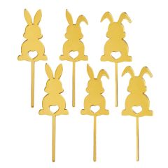 Toppers para cupcakes conejos de Pascua 6 cm (6)