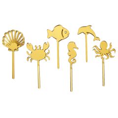 Toppers para cupcakes dorados marinos 4 cm (6)