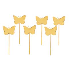 Toppers para cupcakes dorados mariposas 4 cm (6)