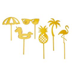 Toppers para cupcakes dorados playa 4 cm (6)
