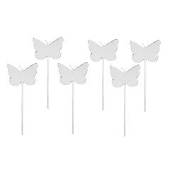Toppers para cupcakes plateados mariposas 4 cm (6)