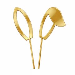 Toppers para tartas dorados orejas conejo de Pascua 11 cm (2)