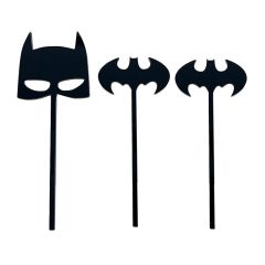 Toppers para tartas negros Batman y murciélagos 6 cm (3)