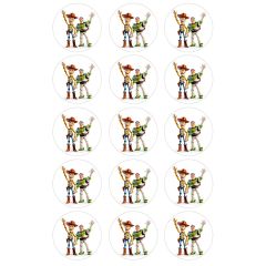 Papel de azúcar de Toy Story y Buzz Lightyear - 5 cm (15) - María Lunarillos