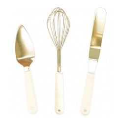 Utensilios básicos dorados de acero inoxidable (3) - ScrapCooking