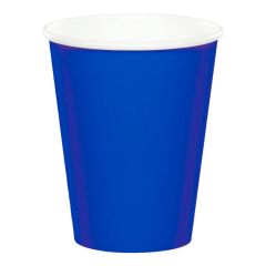 Vasos de papel azul cobalto 250 ml (8) - Conver Party