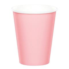 Vasos de papel rosa bebé 250 ml (8) - Conver Party