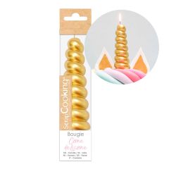 Vela cuerno de unicornio dorada - ScrapCooking