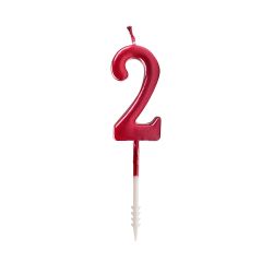 Vela roja metalizada número 2 - Ibili