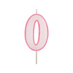 Vela rosa con purpurina número 0 - Modecor