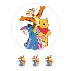 Oblea Winnie the Pooh y personajes 20 cm - María Lunarillos