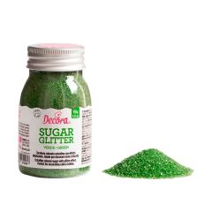 Azúcar brillante verde 100 g - Decora