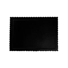 Bandeja rectangular ondulada negra 30 x 25 cm