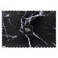 Bandeja rectangular ondulada mármol negro 40 x 30 cm