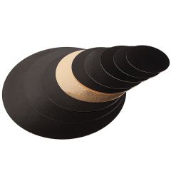 Base para roscón de Reyes negra y dorada 40 cm