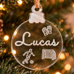Bola personalizada grabada para árbol de Navidad - Fútbol