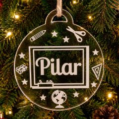 Bola personalizada grabada para árbol de Navidad - Profe