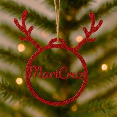 Bola personalizada para árbol de Navidad - Cuernos de reno