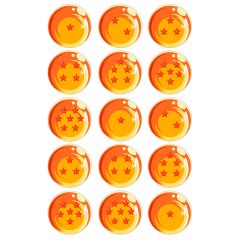 Papel de azúcar Bolas Dragon Ball - 5 cm (15) - María Lunarillos