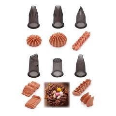 Boquillas para pistola galletas / churrera Le Tube Set Creatif (6) - De Buyer