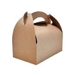 Caja kraft con asa para dulces o galletas Picnic 17 x 10 x 6 cm