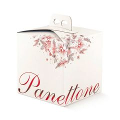 Caja para panettone blanca de Navidad 20 cm