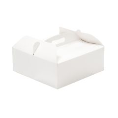 Caja para tarta blanca con asa 28,5 x 28,5 x 10 cm - Decora