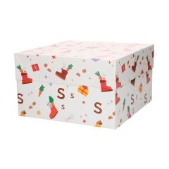 Caja para tarta Saint Nicholas Navidad 25 x 25 x 15 cm
