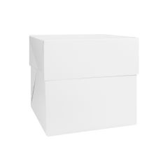 Caja para tarta blanca con tapa 26,5 x 26,5 x 25 cm