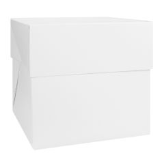 Caja para tarta blanca con tapa 36,5 x 36,5 x 36 cm - Decora