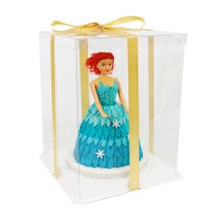 Caja tarta transparente con base, tapa y lazo Crystal 25 cm - PME