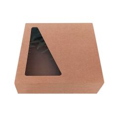 Caja para tartas o roscón de reyes kraft con ventana 26 cm